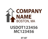 company name truck decal logistics and transportation contemporary usdot mc 