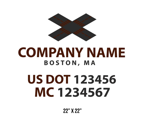 company name truck decal logistics and transportation usdot mc 