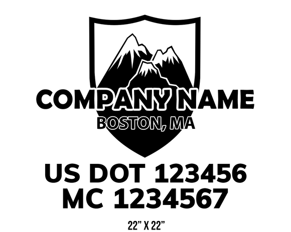 company name truck decal lawn care landscaping and usdot mc 