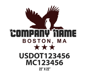 company name truck decal military and usdot mc 