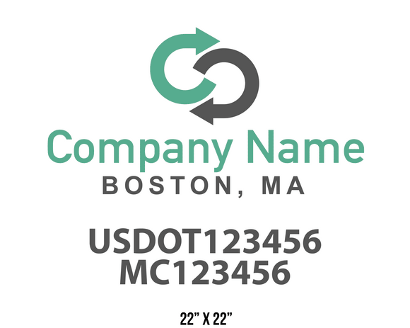 company name truck decal logistics and transportation contemporary usdot mc 