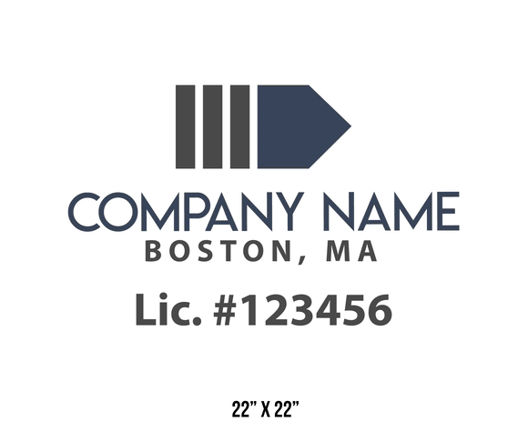 company name truck decal logistics and transportation lic license