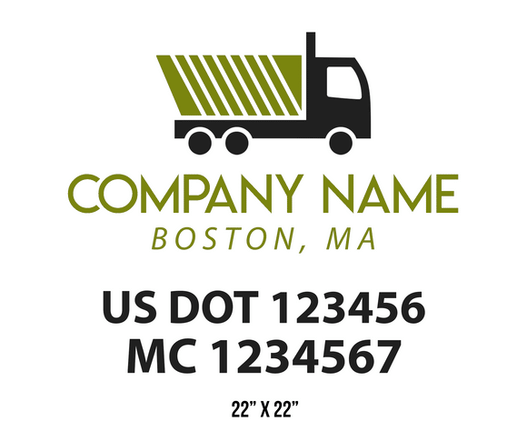 company name truck decal logistics and transportation usdot mc 