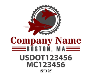 company name truck decal military and usdot mc 