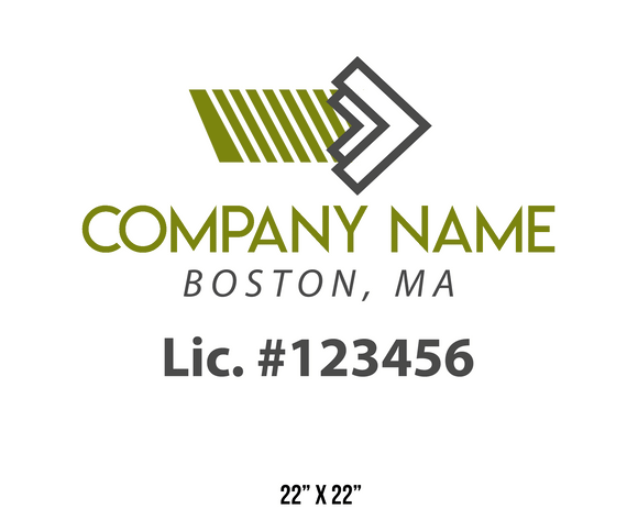 company name truck decal logistics and transportation lic license