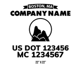 company name truck decal lawn care landscaping and usdot mc 