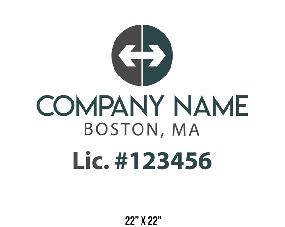 company name truck decal logistics and transportation lic license