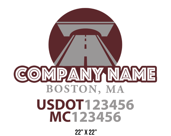 company name truck decal logistics and transportation contemporary usdot mc 