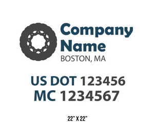 company name truck decal logistics and transportation usdot mc 