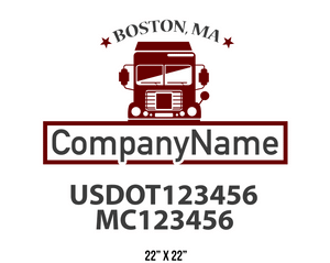 company name truck decal logistics and transportation contemporary usdot mc 