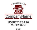 company name truck decal logistics and transportation contemporary usdot mc 