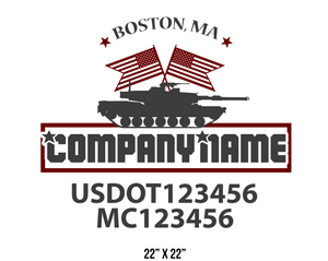 company name truck decal military and usdot mc 