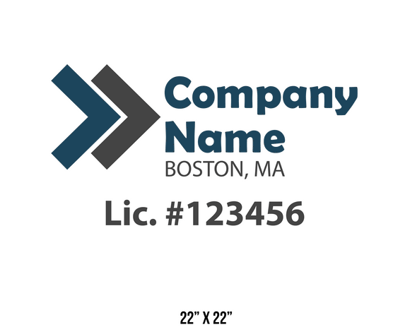 company name truck decal logistics and transportation lic license