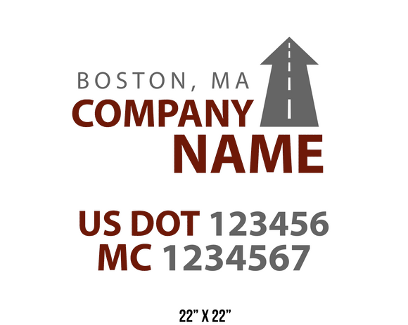 company name truck decal logistics and transportation usdot mc 