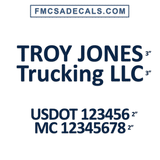 Company Name Decal + 2 Regulation Lines (Set of 2)