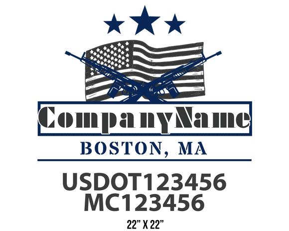 company name truck decal military and usdot mc 