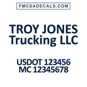 company name decal with usdot & mc