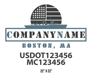 company name truck decal military and usdot mc 