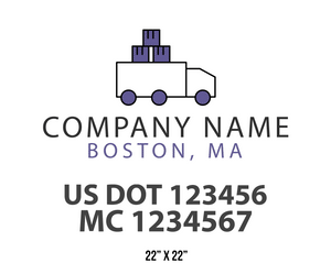 company name truck decal logistics and transportation usdot mc 