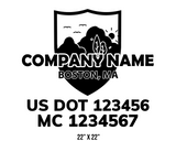 company name truck decal lawn care landscaping and usdot mc 