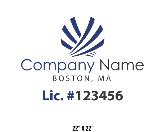 company name truck decal logistics and transportation lic license