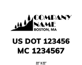 company name truck decal lawn care landscaping and usdot mc 