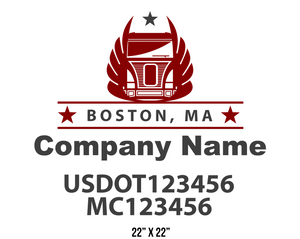 company name truck decal logistics and transportation contemporary usdot mc 