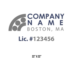 company name truck decal logistics and transportation lic license