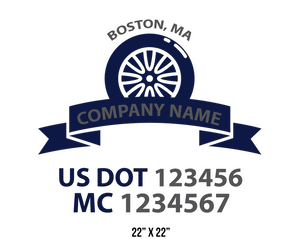 company name truck decal logistics and transportation usdot mc 