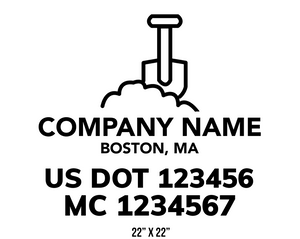 company name truck decal lawn care landscaping and usdot mc 