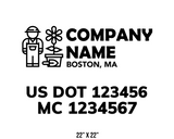 company name truck decal lawn care landscaping and usdot mc 