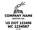 company name truck decal lawn care landscaping and usdot mc 