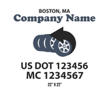 company name truck decal logistics and transportation usdot mc 