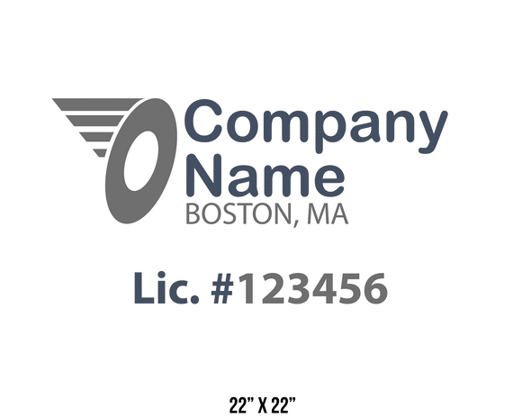 company name truck decal logistics and transportation lic license