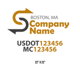 company name truck decal logistics and transportation contemporary usdot mc 