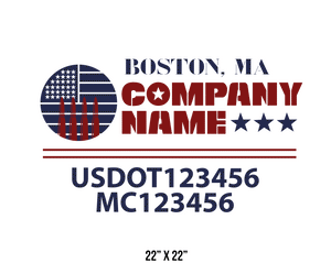 company name truck decal military and usdot mc 