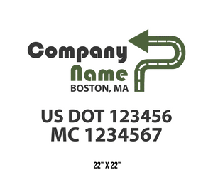 company name truck decal logistics and transportation usdot mc 