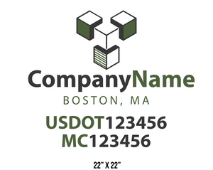 company name truck decal logistics and transportation contemporary usdot mc 