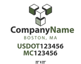 company name truck decal logistics and transportation contemporary usdot mc 