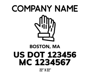 company name truck decal lawn care landscaping and usdot mc 