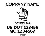 company name truck decal lawn care landscaping and usdot mc 