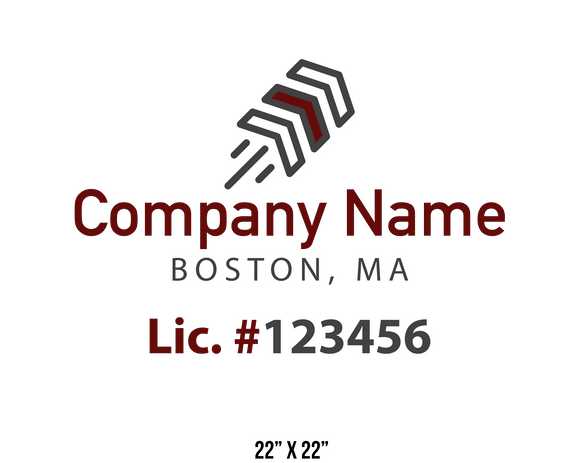 company name truck decal logistics and transportation lic license