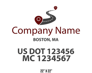 company name truck decal logistics and transportation usdot mc 