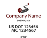 company name truck decal logistics and transportation usdot mc 