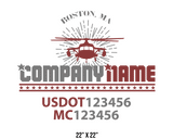 company name truck decal military and usdot mc 