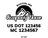 company name truck decal lawn care landscaping and usdot mc 