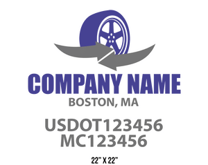 company name truck decal logistics and transportation contemporary usdot mc 