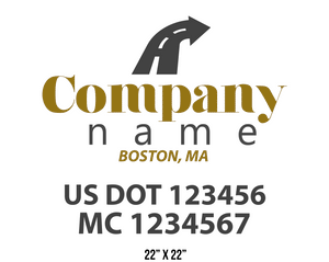 company name truck decal logistics and transportation usdot mc 