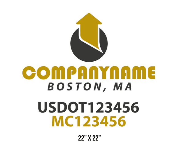 company name truck decal logistics and transportation contemporary usdot mc 