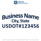 business name, city & usdot number decal